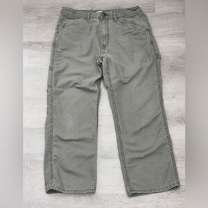 Blue Mountain Canvas Work Pants 34x30 Men's Olive Drab Green 100% Cotton